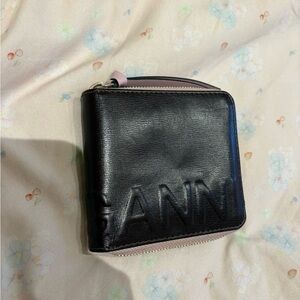 GANNI Black Leather Wallet